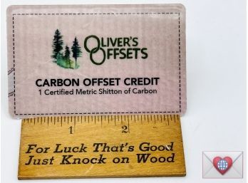 Green Party Oddity ~ Official John Oliver Carbon Offset Credit For 1 Human Waller Card