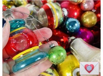 Huge Lot Of Wonderful Antique Vintage Glass Christmas Ornaments
