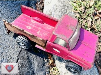 14' 1960 Tonka Red Metal Pick Up Truck Toy Shabby Chic Decor