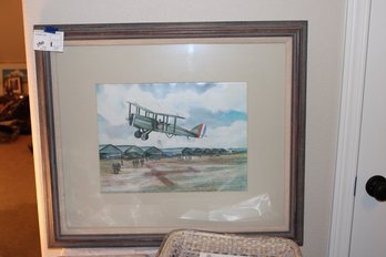 Framed Airplane Art And Stamps