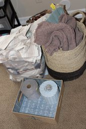 Large Lot Of Fabric And Sewing