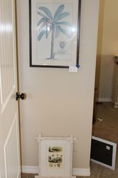 Framed Duke Of Chaulnes Banana Tree Print And Vintage Wood Frame With Leaves And Insect Print