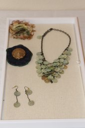 Necklace With Matching Earrings And Brooches