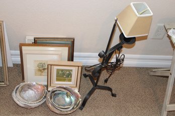 Lamp, Photos, And Large Shells