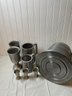 Vintage Pewtertone Pewter Beer Stein Ice Bucket, Pewter Steins And Pewter Goblets UNIQUE!