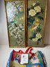 Vintage Chinese Watercolor Painting Flowers And Birds
