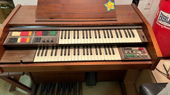 Lowry Electric Organ Powers On And Works Includes Bench!