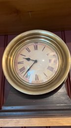 SHIP'S BRASS REPLICA ENGINE ROOM MANTLE CLOCK