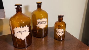 Vintage Style Glass Medicine Bottles