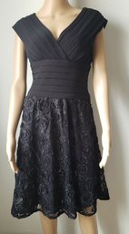 Adrianna Papell Womens Black Dress V Neck Sleeveless Special Occasion