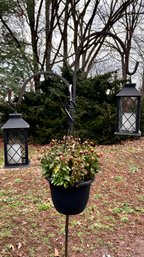 Shepherds  Hook With Lanterns, And Cauldron Planters