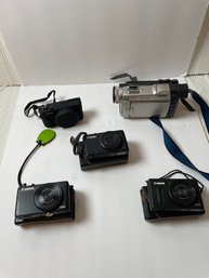 Sony Handycam & Canon Cameras Lot Of 5