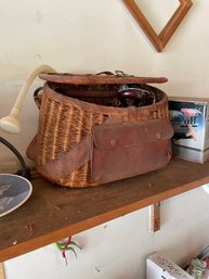 Vintage Fishing Basket And Reel