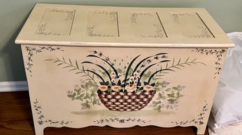 Floral Stenciled Storage Chest