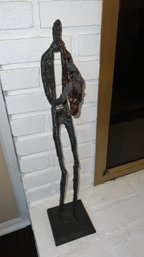 Metal Artwork Sculpture Of Saxophone Player UNIQUE!