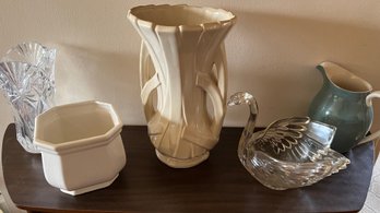 Ungemach, McCoy And Royal Doulton Vintage Pottery, Glass Swan And Pitcher