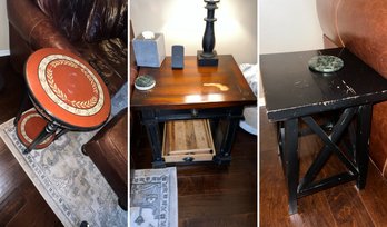 Solid Wood Accent Tables Lot Of 3!