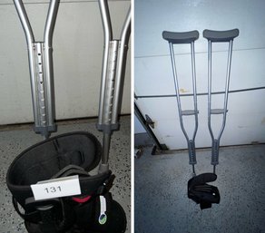 Aluminum Crutches And Orthopedic Boot Size Small