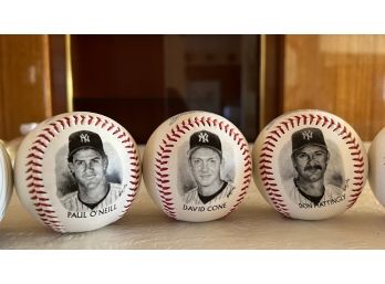 Signed Baseballs David Cone, Paul ONeill, Don Mattingly, And Bernie Williams