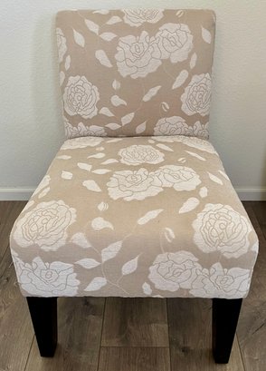 Tan Floral Dwell Accent Chair