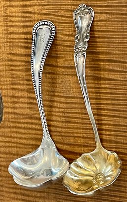 2 Antique Sterling Silver Ladles - Total Weight 52 Grams