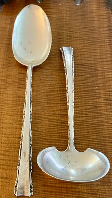 Lunt Sterling Silver 8.25 Inch Madrigal Serving Spoon & 7 Inch Ladle - Total Weight - 130 Grams