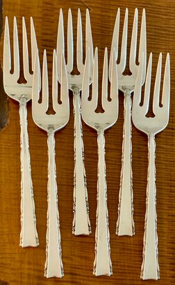6 Lunt Sterling Silver Madrigal 6.75 Inch Salad Forks - Total Weight 212 Grams
