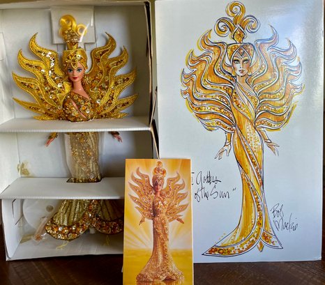 1995 Bob Mackie Goddess Of The Sun Barbie Doll - New In Box With Poster And Paperwork