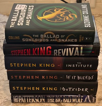 6 Hard Back Books - Stephen King, Suzanne Collins, James Patterson 1st Edition Signed Big Bad Wolf