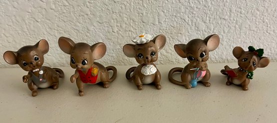 (5) Vintage Josef Originals Japan Mouse Figurines