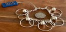 Paola Valentini Sterling Silver Ring And Ball Bead 7' Bracelet - 19.3 Grams