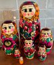 Large 9' Vintage Russian Nesting Doll Hand Painted
