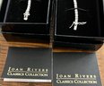 (2) Joan Rivers Silver Tone Rhinestone 7.5' Tennis Bracelets In Original Boxes With Paperwork