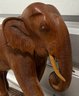 Vintage Hand Carved Solid Teak Wood 15' X 16' Elephant Sculpture