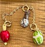 3 Joan Rivers Faberge Enamel Eggs And Enamel Attachable Individual Charms