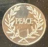 1976 Peace Franklin Mint Sterling Silver Proof Holiday Medal With Box, Paperwork, And Plastic Case