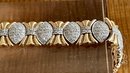Spectacular 14kp White & Yellow Gold - 4 Carat Total Diamond Panel Bracelet G I A Appraisal Over 8K - 39 Grams