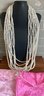 8 Strands Of Assorted Size Cultured Freshwater Pearls 36 - 44'  Strand Necklaces