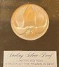 1971 Doves Of Peace Franklin Mint Sterling Silver Proof Holiday Medal With Box, Stand, And Plastic Case
