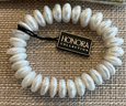 Honora Cultured Large Stretch White Button Pearl Bracelet 12.8 MM Wide