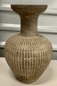 Vintage Handmade 15 Inch Terracotta Carved Vase