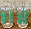 (5) 1970's Children's Juice Drinking Glasses Kitties And Bunnies, And A Cat Planter