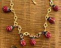 Joan Rivers Lady Bug Faberge Egg Gold Tone 18' Necklace In Original Box