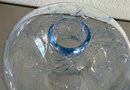 Hand Blown Art Glass Vase Blue & Clear