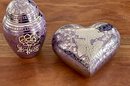 Silver And Purple Enamel Keepsake Urns One Heart One Vase New