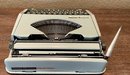 Hermes Baby Vintage Portable Seafoam Green Metal Typewriter 11.5'w X 11.5'h