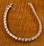 925 Sterling Silver Thailand Gold Tone 7' Tennis Bracelet With Clear Stones