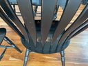 Wood Two Tone Dining Room Drop Leaf Table With Extra Leaf And 4 Painted Black Windsor Back Chairs