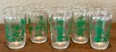 (5) 1970's Children's Juice Drinking Glasses Kitties And Bunnies, And A Cat Planter