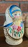 Vintage 5 Piece Signed Hand Painted Matryoshka Russian Nesting Doll